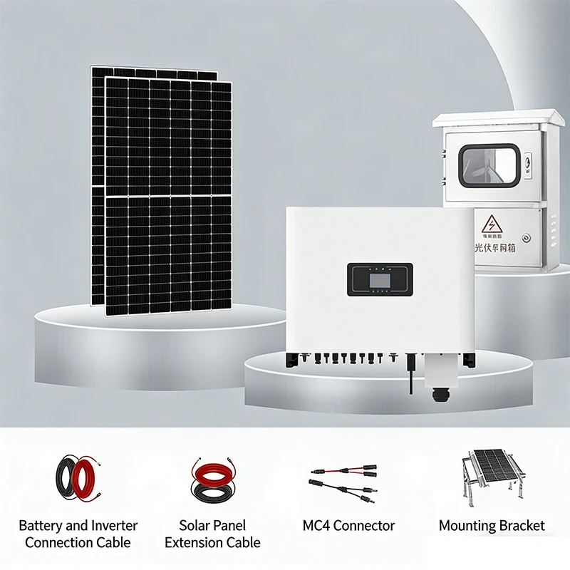 SHENHOUR 5kw 10kw 20kw 30kw 40kw Hybrid Solar System Complete Solar Panel Kit Hybrid Off Grid Solar Generator for Home Use