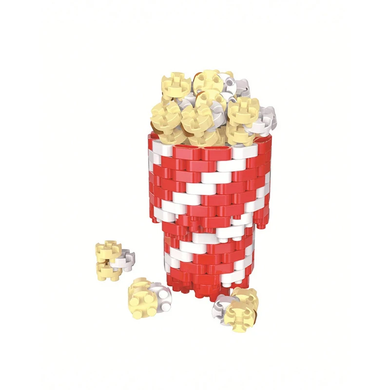 Moc Baustein Popcorn Bier Nudel Modell Mikro partikel Diamant Ziegel DIY Spaß Puzzle Montage Kinderspiel zeug Weihnachts geschenke