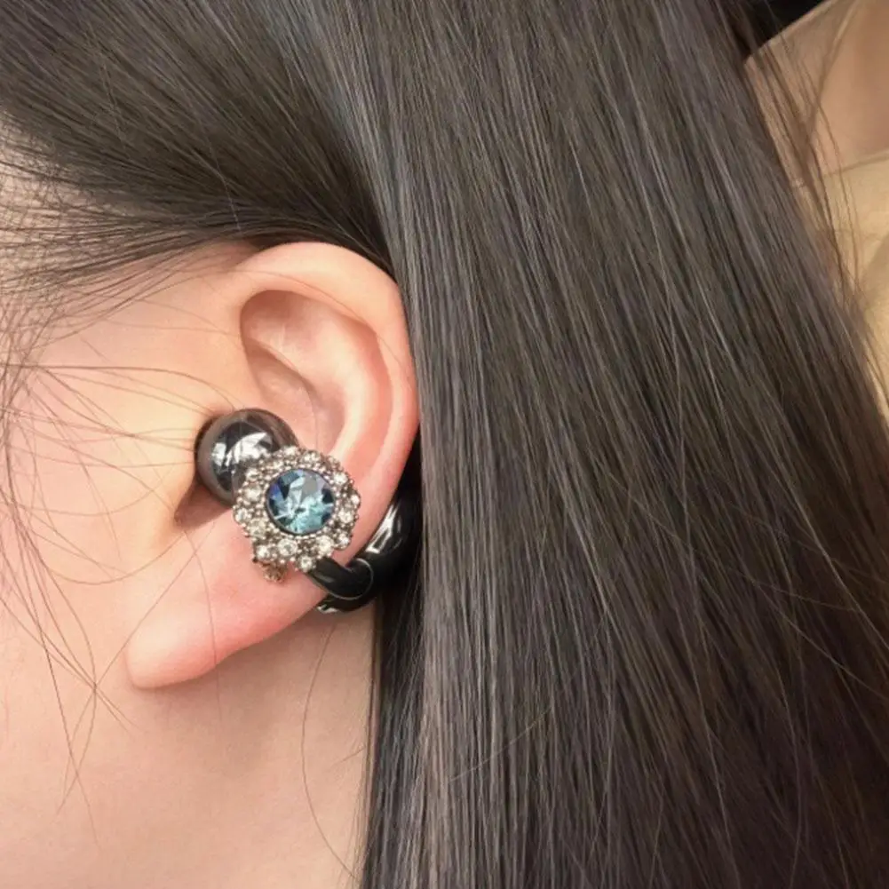 Fashionable Rhinestone Clip-On Earring for Open Ear Stylish Accessory for Earbuds And Headphones Removable Ear Decorations O1Z5