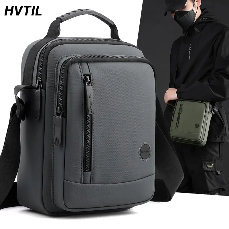 HTVIL Luxury Designer Men Nylon Waterproof Fashion Shoulder Bag High Quality Travel Anti-Theft Crossbody Pack European American