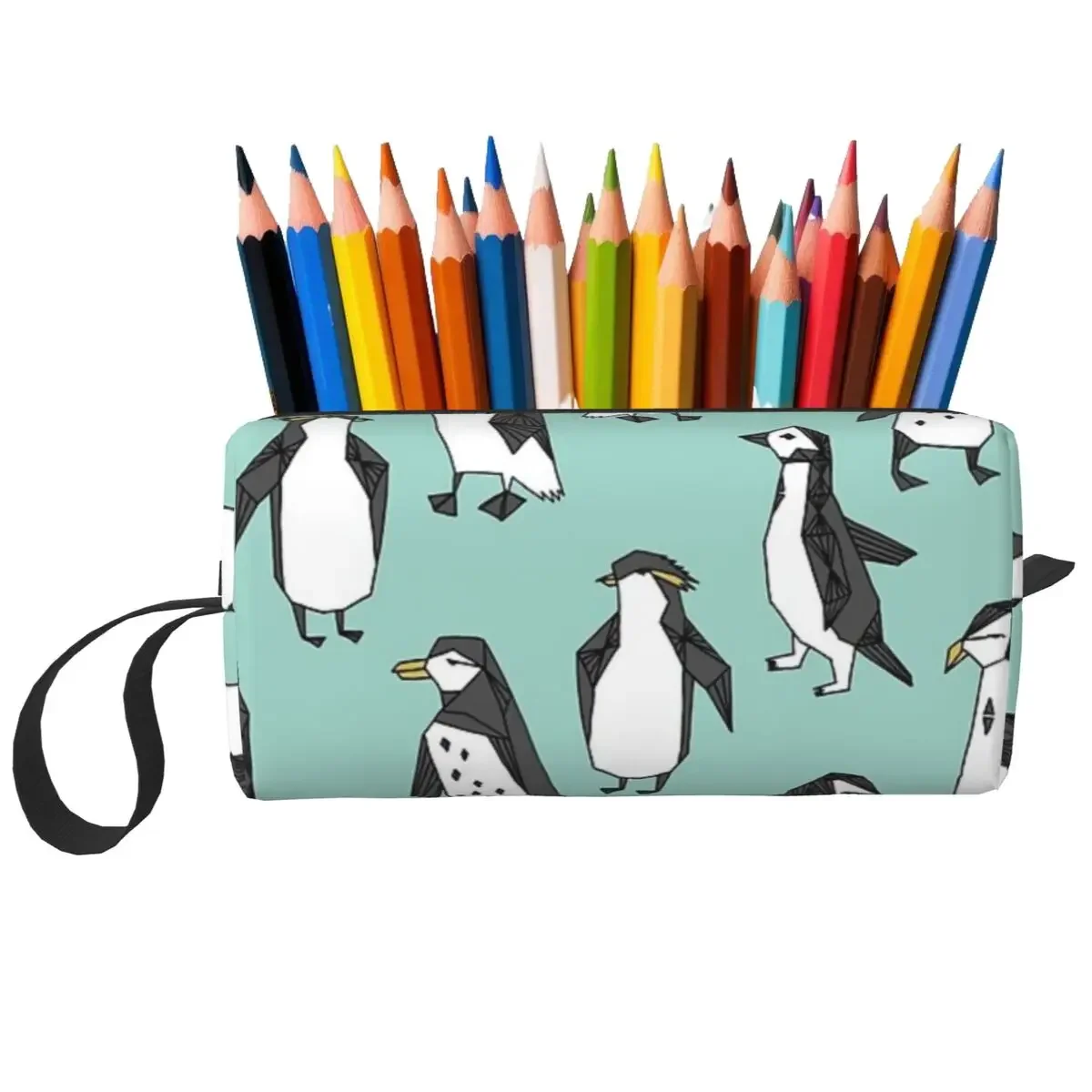 Penguin - Mint By Andrea Lauren Makeup Bag Cosmetic Organizer Toiletry Cosmetic Bag for Women Beauty Travel Pencil Case
