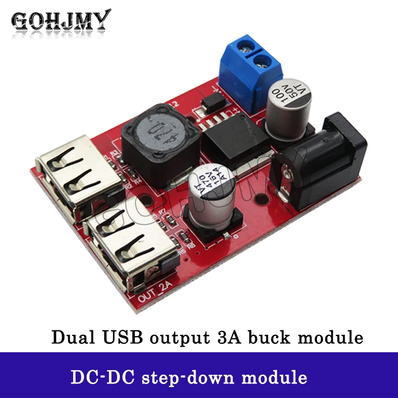 9V/12V/24V/36V to 5V voltage reduction module DC-DC on-board charging solar 3A voltage stabilization (C6B4)