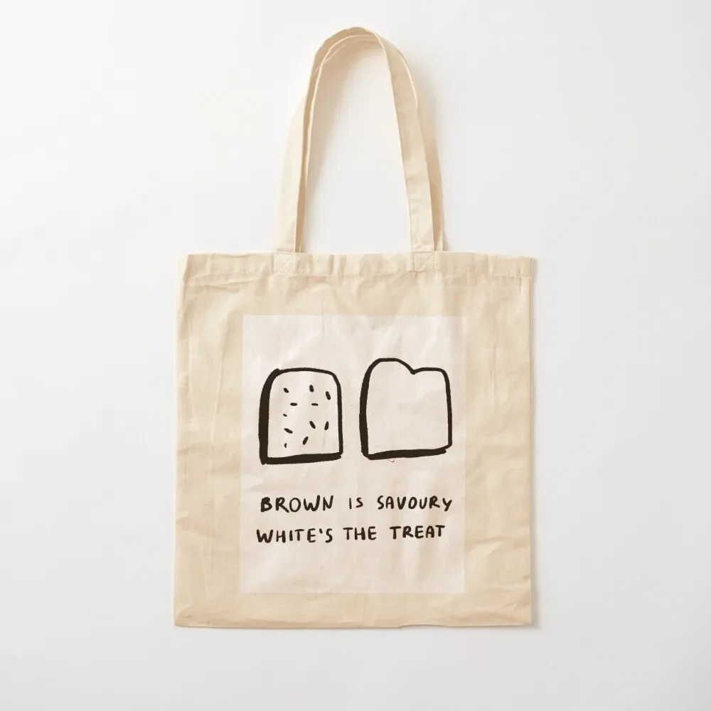 

Brown is Savoury, White's the Treat Tote Bag shopping bag shopping bags foldable tote bag custom Candy bags