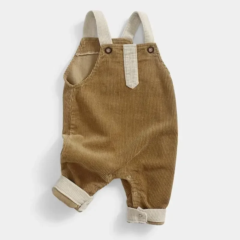 RiniLucia 2023 Autumn Children Kids Pants 0 - 5 Years Boys and Girls Overalls Corduroy Jumpsuits Romper Infant Clothing Outfits