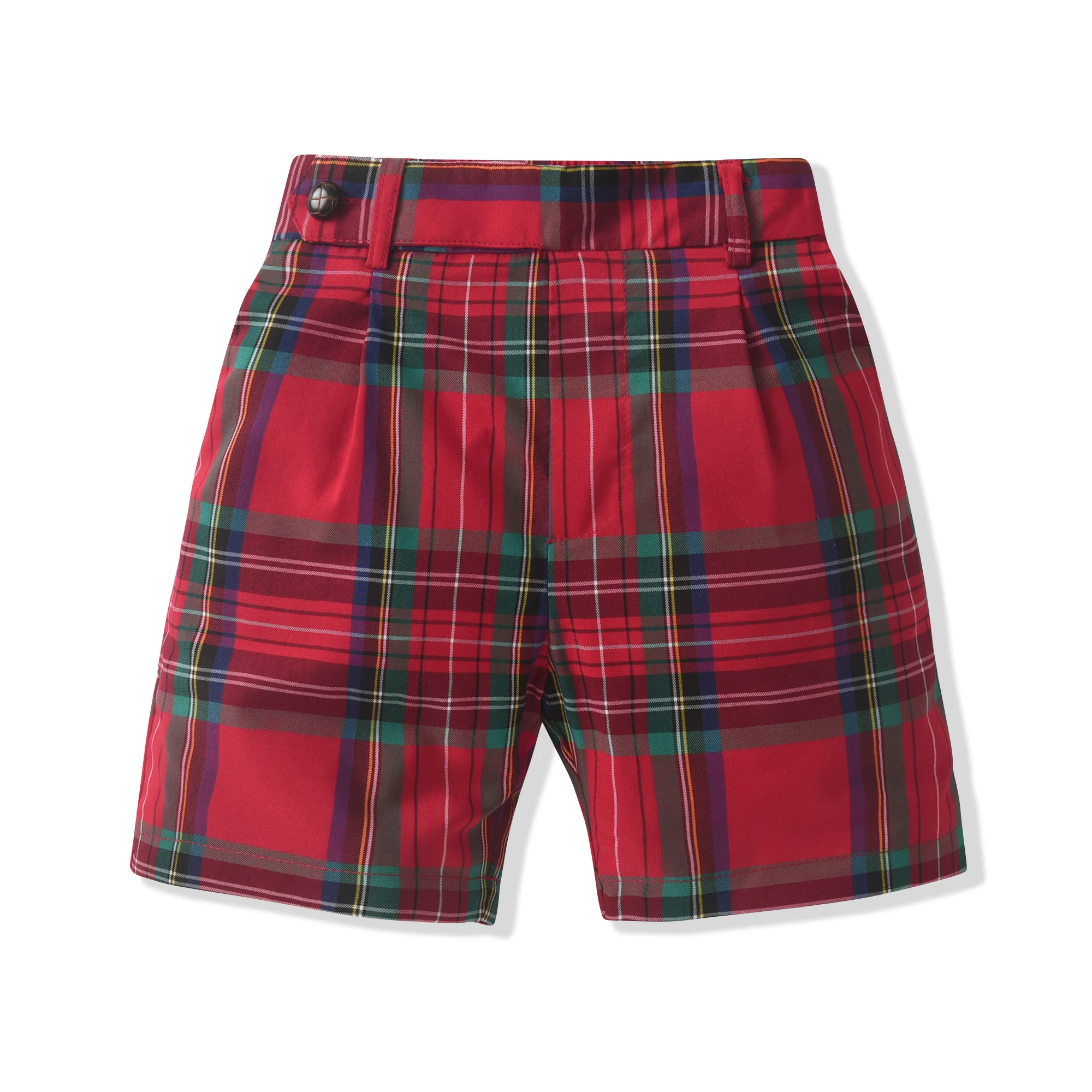 Eid Ramadan Frühling Kinder Jungen Rote Karierte Shorts Lässige Kleidung Modische Jungen-Shorts für Party Urlaub Weihnachtsstil