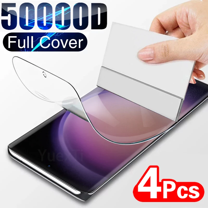 4Pcs Full Cover Screen Protector For Samsung Galaxy S24 S23 S22 S21 S20 S10 S9 Plus Ultra FE Note 20 8 9 10 Hydrogel Film