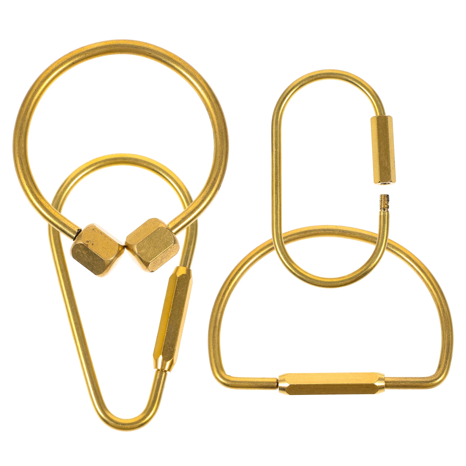 

4PCS Unique Shape Key Rings Metal Accessories DIY Craft Brass Screw Lock Rings Unfinished Keychains For Key ganizer