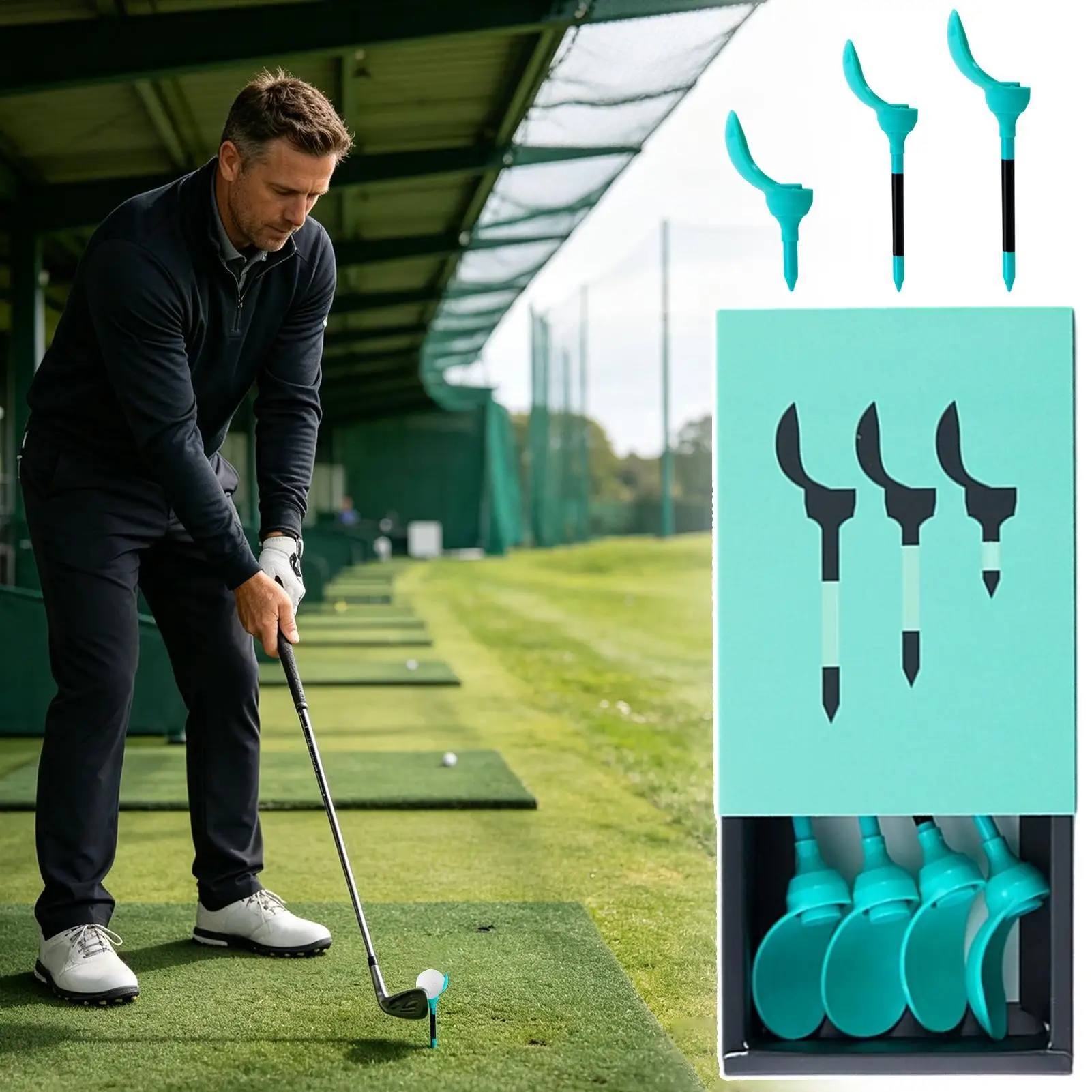 Golf Tees Bulk 8 Pieces Petal Shaped Portable Stakes Small Golf Tees For Women Athlete Lovers Course Lawn Competition Swing Rod