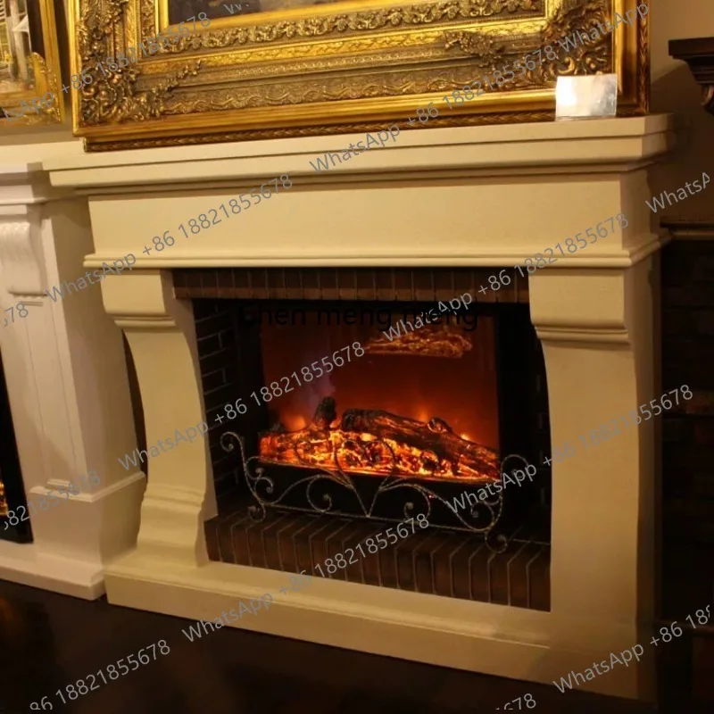 European style, fireplace frame solid wood, fireplace decorative cabinet, electric fireplace LED simulation flame