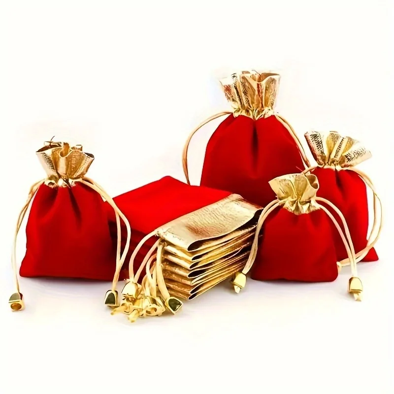 72PCS Red Velvet Zipper Bags, Suitable for Wedding Party Candy Bags And Jewelry Storage Bags (9 Cm / 3.54 Inches), Gift Wrapping
