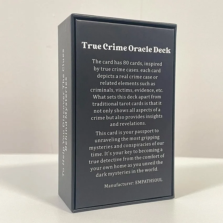 12x7 cm True Crime Oracle Deck, Tarot Cards for Beginners, No Manual