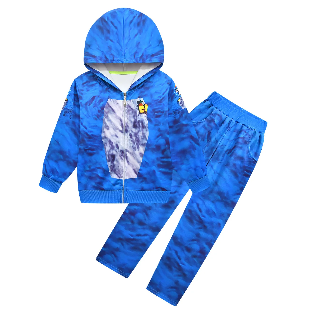 Kids Jongens Meisjes Gorilla Tag Lange Mouwen Rits Capuchon Broek Set Outfit Kinderen Kerstmis Halloween Cosplay Kostuum