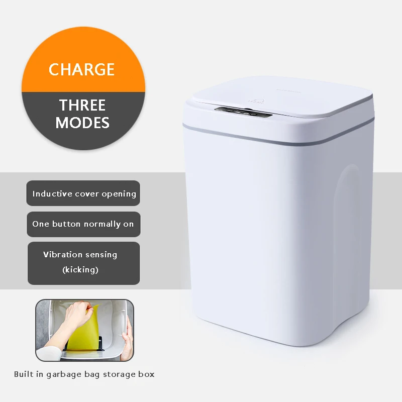 12/14/16L Intelligent Trash Can Automatic Sensor Dustbin Sensor Electric Waste Bin Home Rubbish Can For Kitchen Bathroom Garbage