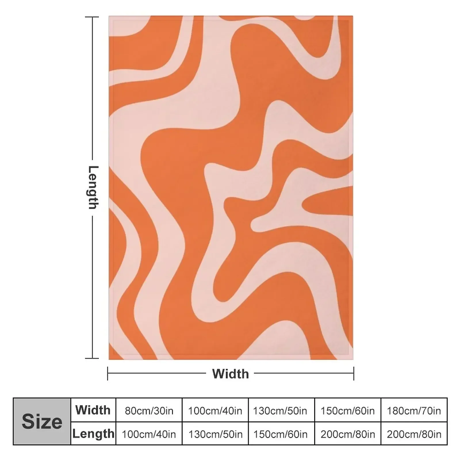 Liquid Swirl Abstract Pattern in Orange and Pale Blush Throw Blanket Luxury Brand Quilt Moving for sofa Blankets