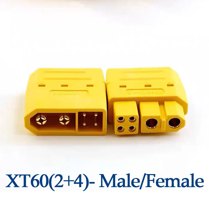 Original Amass XT60 (2+4) Male Female Plug with Signal Pin and Sheath Solder Wire Model Accessories