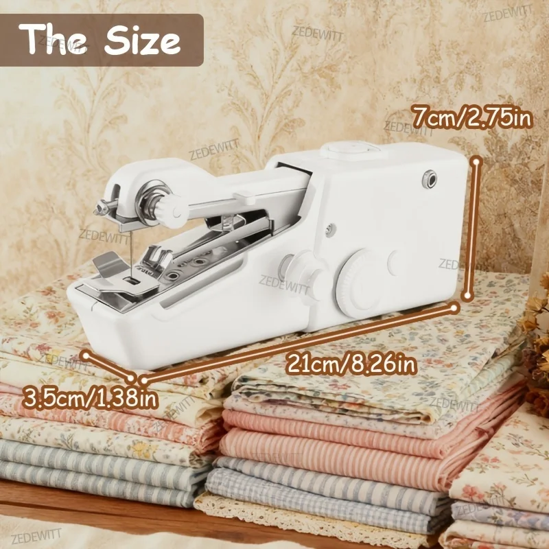 Portable Handheld Electric Sewing Machine Mini Quick Stitch DIY Fabric Tool For Home Clothing Garment Craft Repair Work