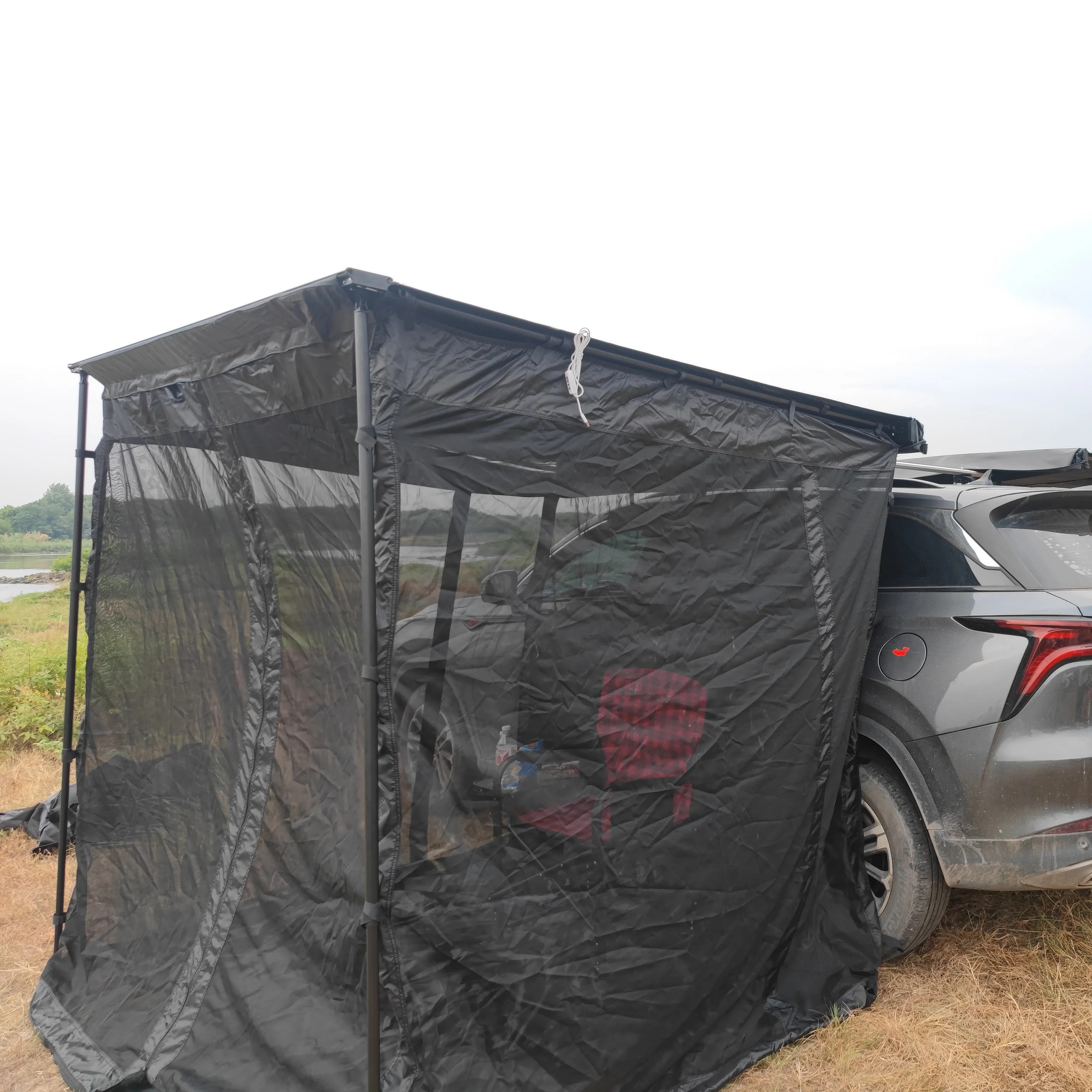 Outdoor Car Side Tent Wall Outdoor Camper Tent Self-driving Tour Car Side Cloth House Foxwing Awning With Annex Room