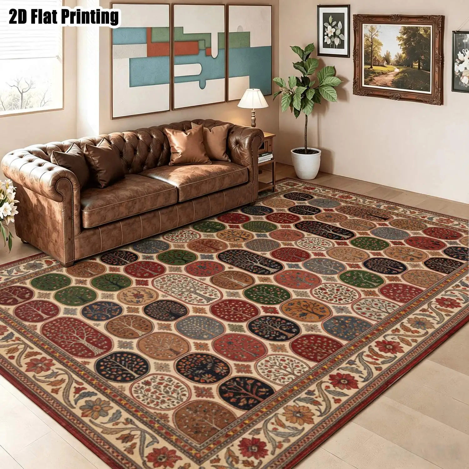 1Pc 2D Printed Carpet: Warm Brown-Grey-Black Abstract Brushstroke Patterns Modern Simple Home Decor Rug, Multiple Sizes, Machine Washable, Ideal for Entryway, Dining, Living, Bedroom, Study Floors.