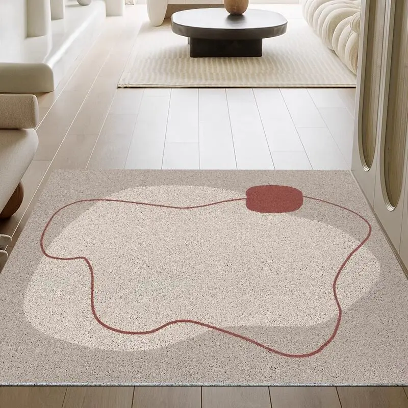 Minimalist Geometric Line Wire Loop Doormat Non-Slip Entrance Floor Mat Solid Color Waterproof Dirt Trapper Outdoor Indoor Rug