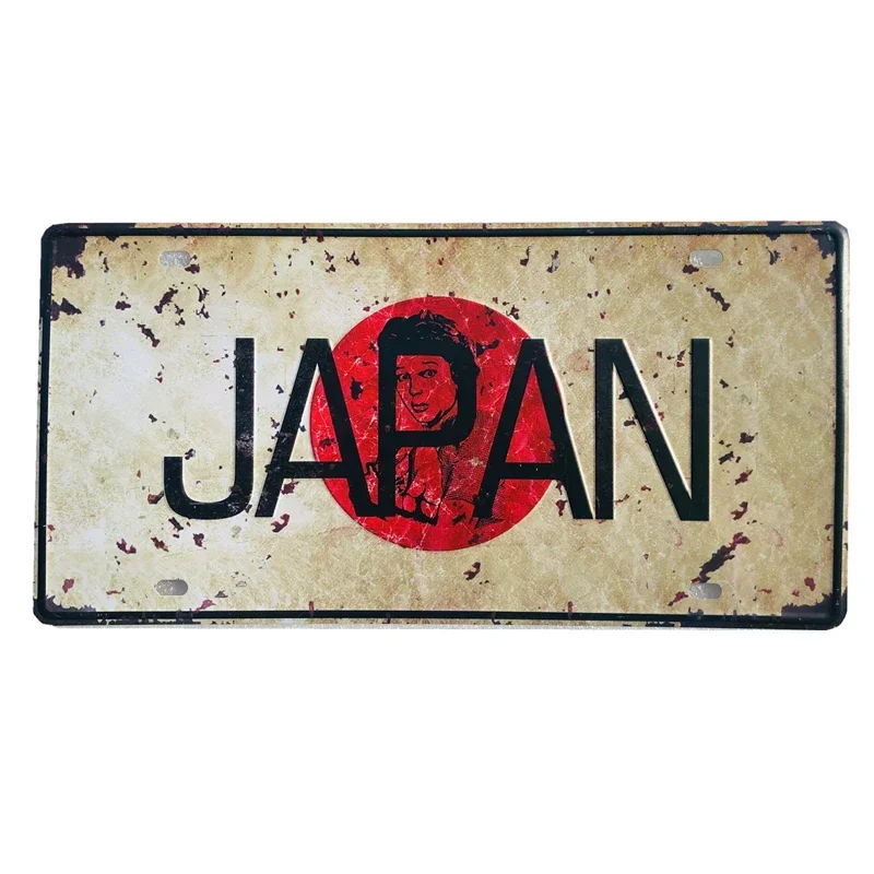 Japan USA Mexico Italy France Flag Car License Number Plate Metal Tin Signs Bar Pub Cafe Club Home Wall Decor Plates