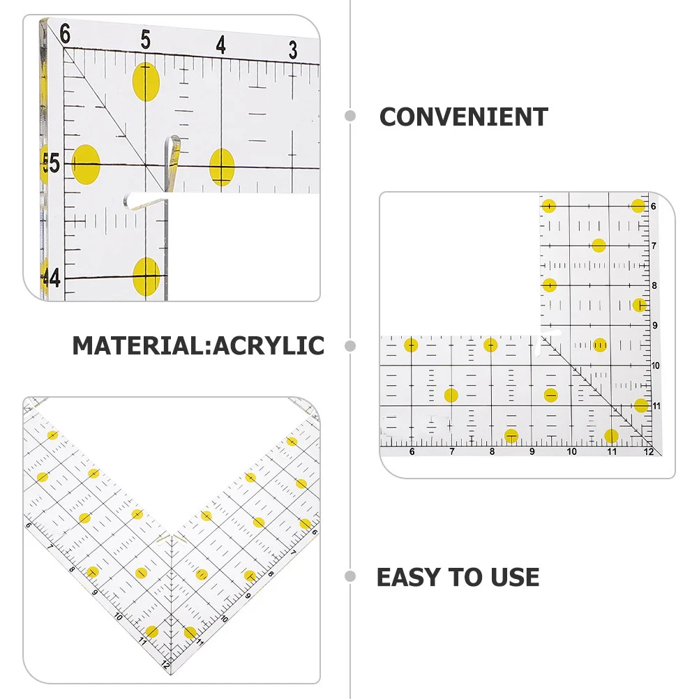 2 pezzi di righello patchwork in acrilico trasparente, forniture per quilting durevoli, righelli da cucito professionali per righello patchwork fai da te