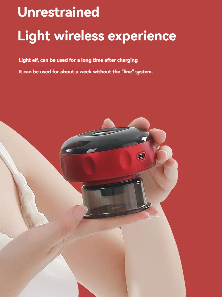 

Portable Electric Vacuum Cupping Scraping And Massage Device With Heating Function Suitable For Back Neck and Arm Massage