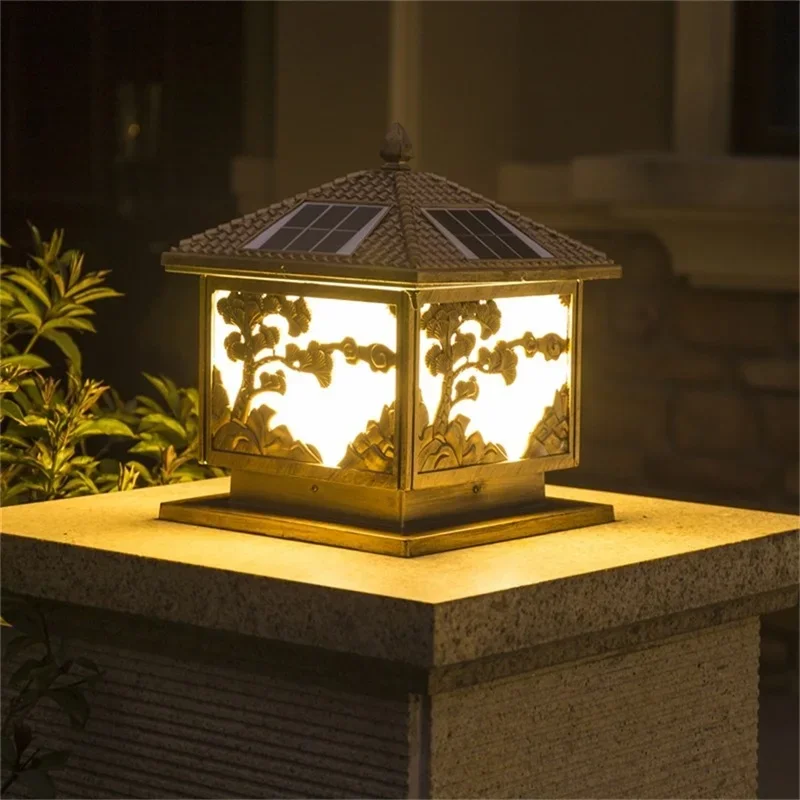 ALBERT Solar Wall Outdoor Lights LED Pillar Lighting Waterproof Modern Post Light Fixture For Patio Porch Balcony Villa