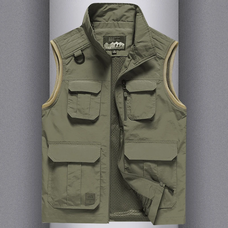 

Мужской демисезонный жилет с множеством карманов для активного отдыха, альпинизма, спорта и рыбалки, модный городской жилет приталенного кроя