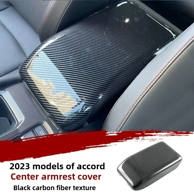 

For Honda Accord 2023 eleventh generation Carbon Fiber Console Armrest Box Panel Decorative Cover Trim Interior Car Accessories