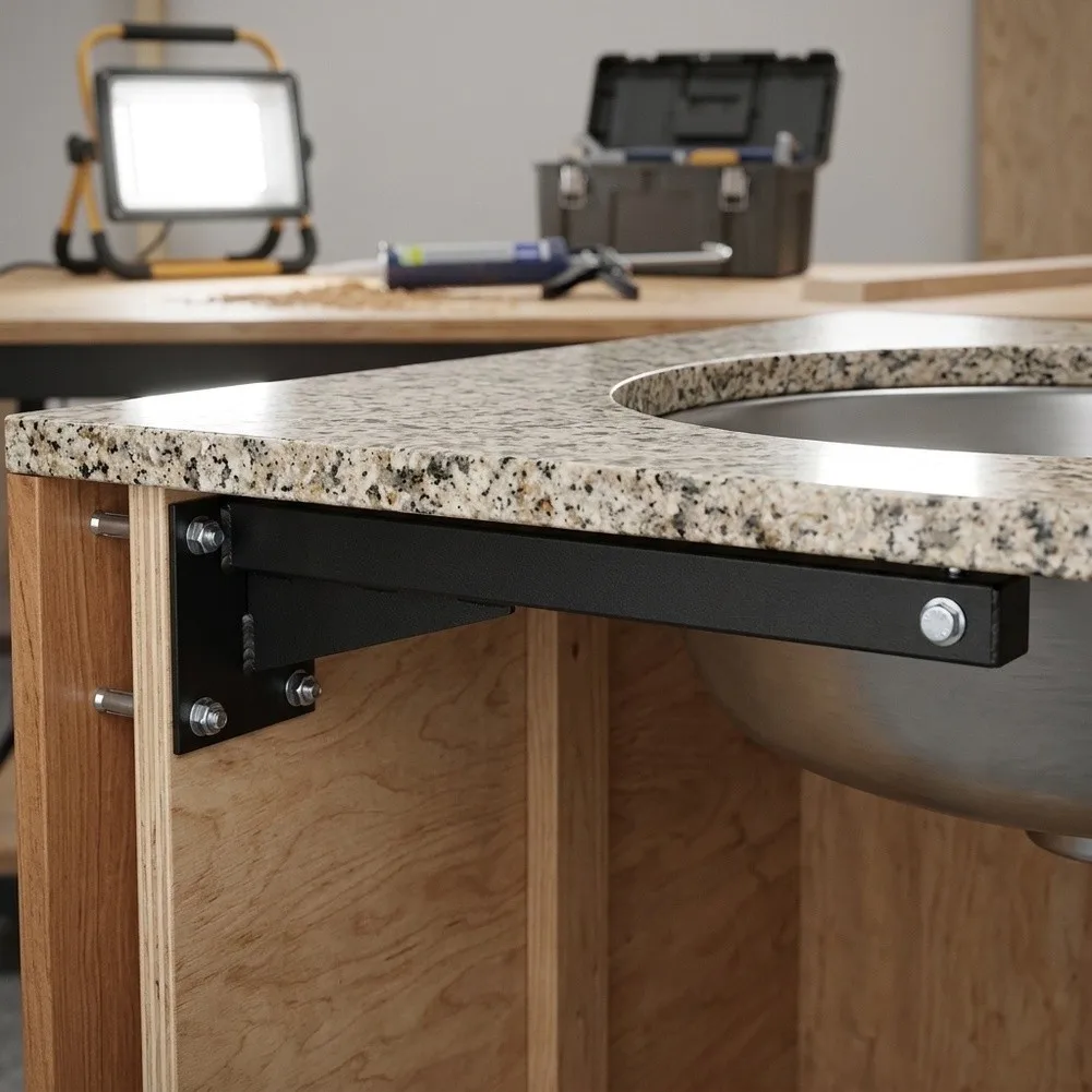 For Undermount Sink Triangle Support Stainless Steel 45 cm x 10 cm x 10 cm Black 3.7mm Base Plate for Stability