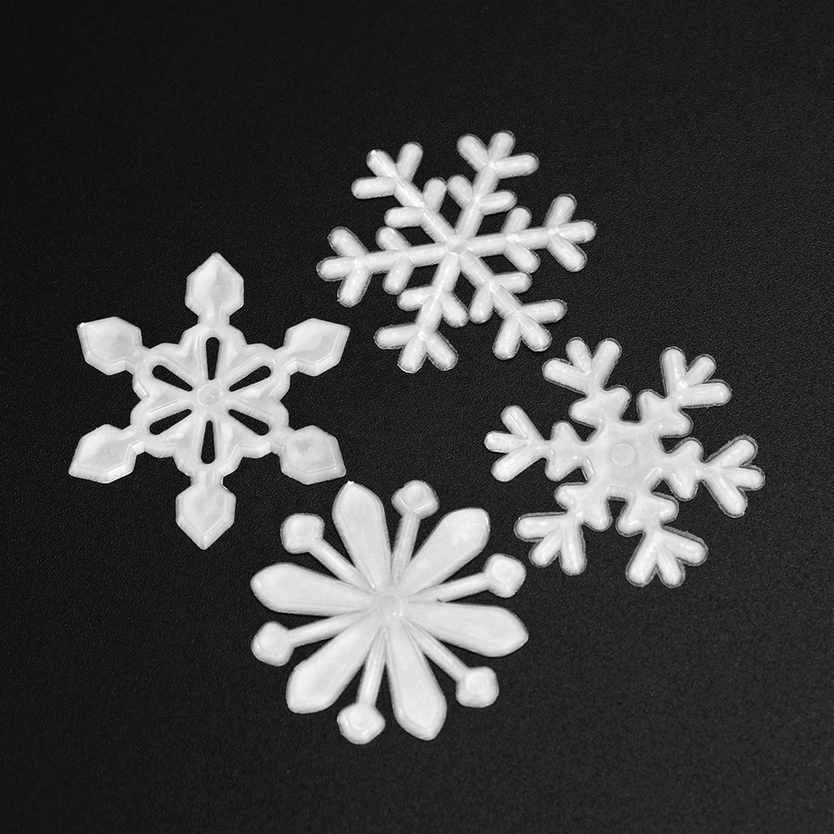

50 PCS Christmas Decorations 3D Snowflake Wall Stickers Glow in The Dark Winter Decals White Office