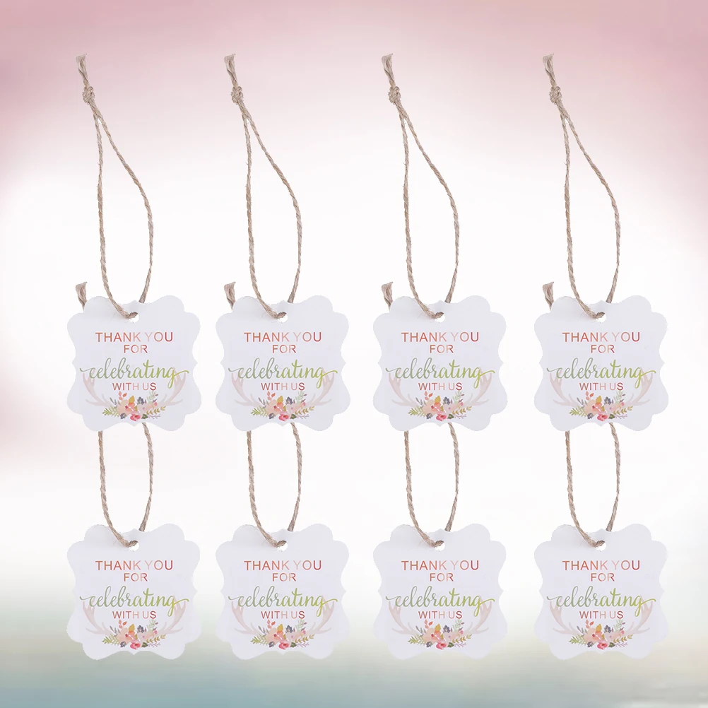 

100pcs Paper Wedding Gift Hangtag Party Decorative Tags Decorations Gift Hangtag Thank You Tags Eco Friendly Lightweight