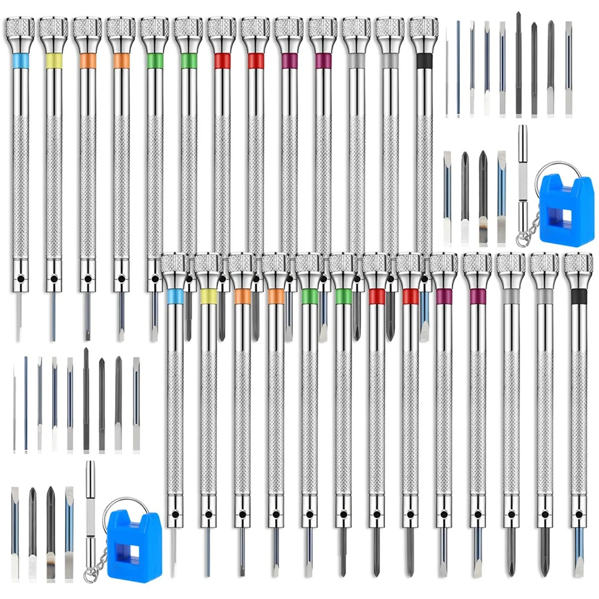 A002 26Pcs Watch Screwdriver Set, Anti Slip Small Screwdriver Set, 0.6-2.0MM Mini Screw Driver, Electronic Repair Tool Kit