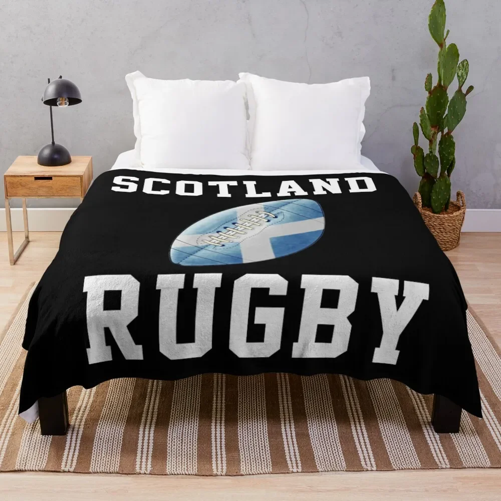 Scotland Rugby Throw Blanket Plush Single Camping Personalized Gift Blankets