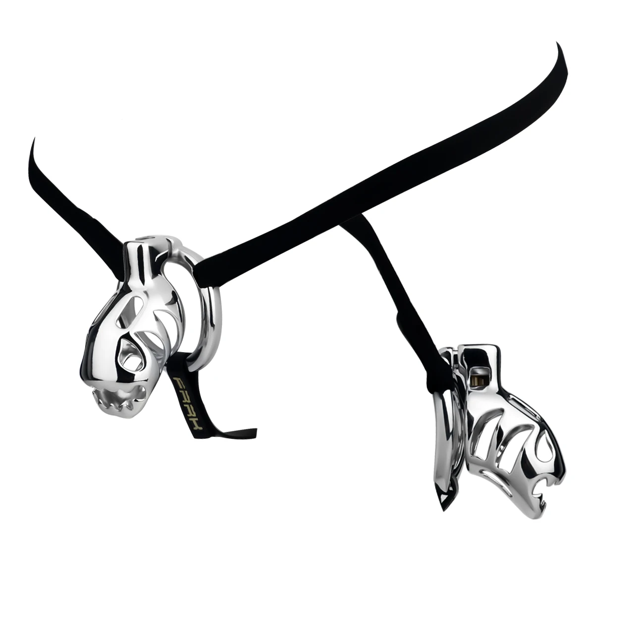 FRRK Haifischkopf Keuschheitsgürtel aus Aluminiumlegierung, Dreifach-Taillengurt, Penisring, Harnröhrenschloss, Erotikspielzeug für Erwachsene