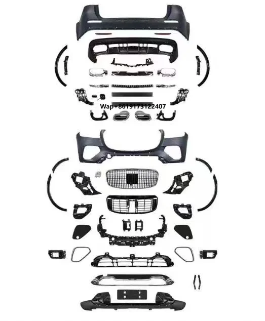 

Car Bodykit Conversion Kit Car Bumpers for GLS X167 Upgrade to MAY-BACH Style Front Rear Bumper Grille Diffuser
