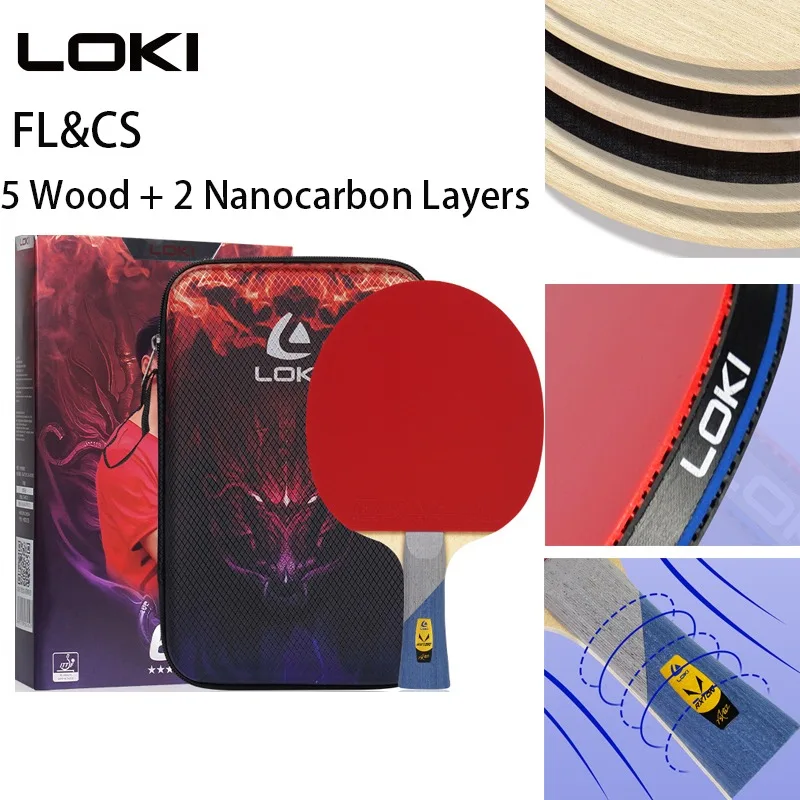 

LOKI RXTON R6 Ракетка для пинг-понга 6 звезд Одиночная ракетка Ayus Carbon Pimples in Competition Профессиональная ракетка для настольного тенниса