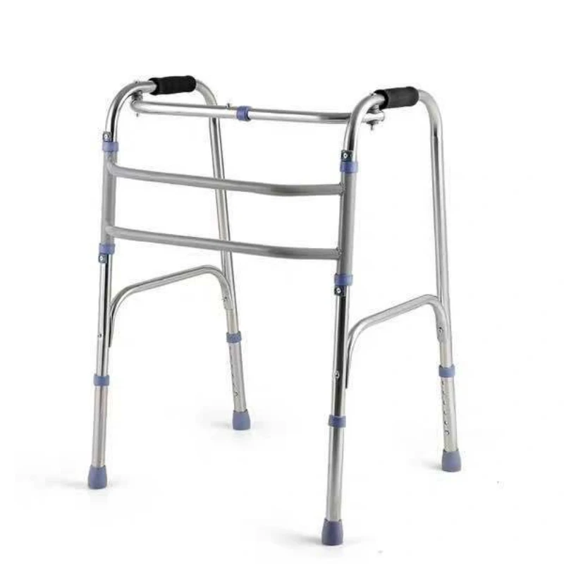 Aluminum Alloy Shower Chair Height-Adjustable Hand Push Cart  Anti-Fall Walker with Handles Non-Slip Elderly Assistance Aid