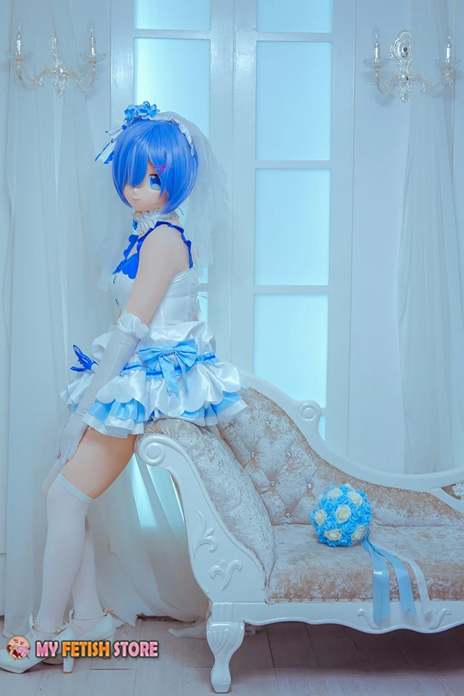 (KRM503) Handmade Female/Girl Resin 3/4 Head Japanese Cartoon Character Rem Cosplay Kigurumi Mask Crossdresser DOLL