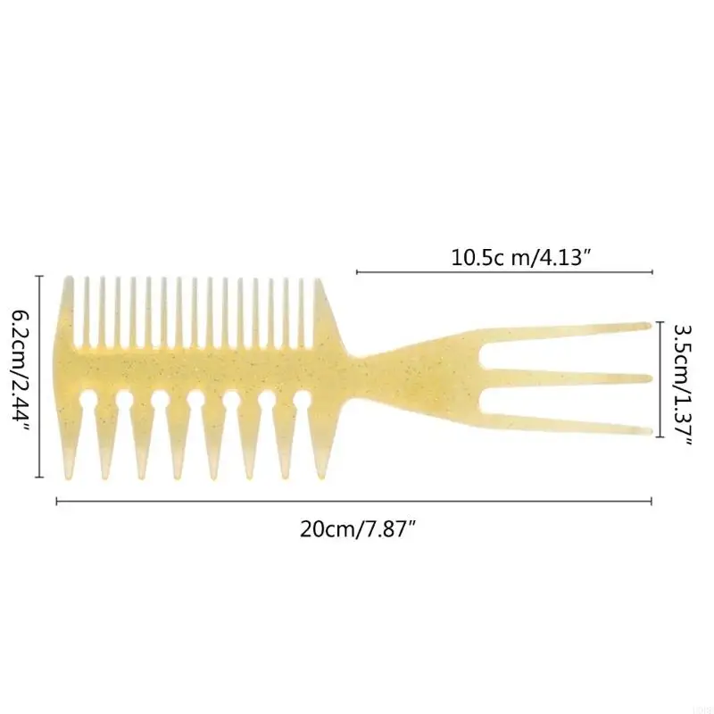 U0DE Óleo masculino retrô para pente cabeça, pente dupla face forma textura, pentes desembaraçadores, ferramenta