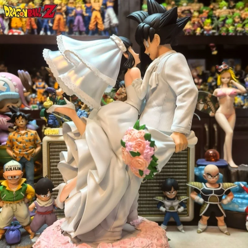 

New 31cm Anime Action Figure Dragon Ball Son Goku And Chichi Marry Wedding Decoration Collectible Model Toys Festival Gift