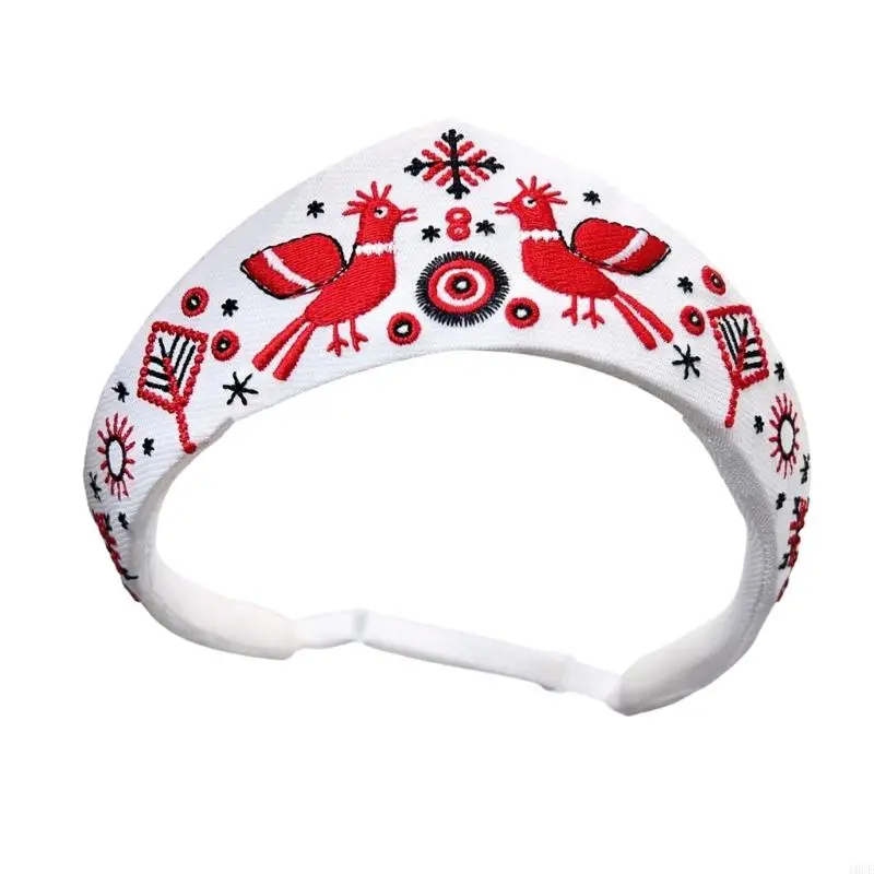 Elegant Royal Theme Cloth Hairband Hair Ornament Embroidery Pattern Headpiece