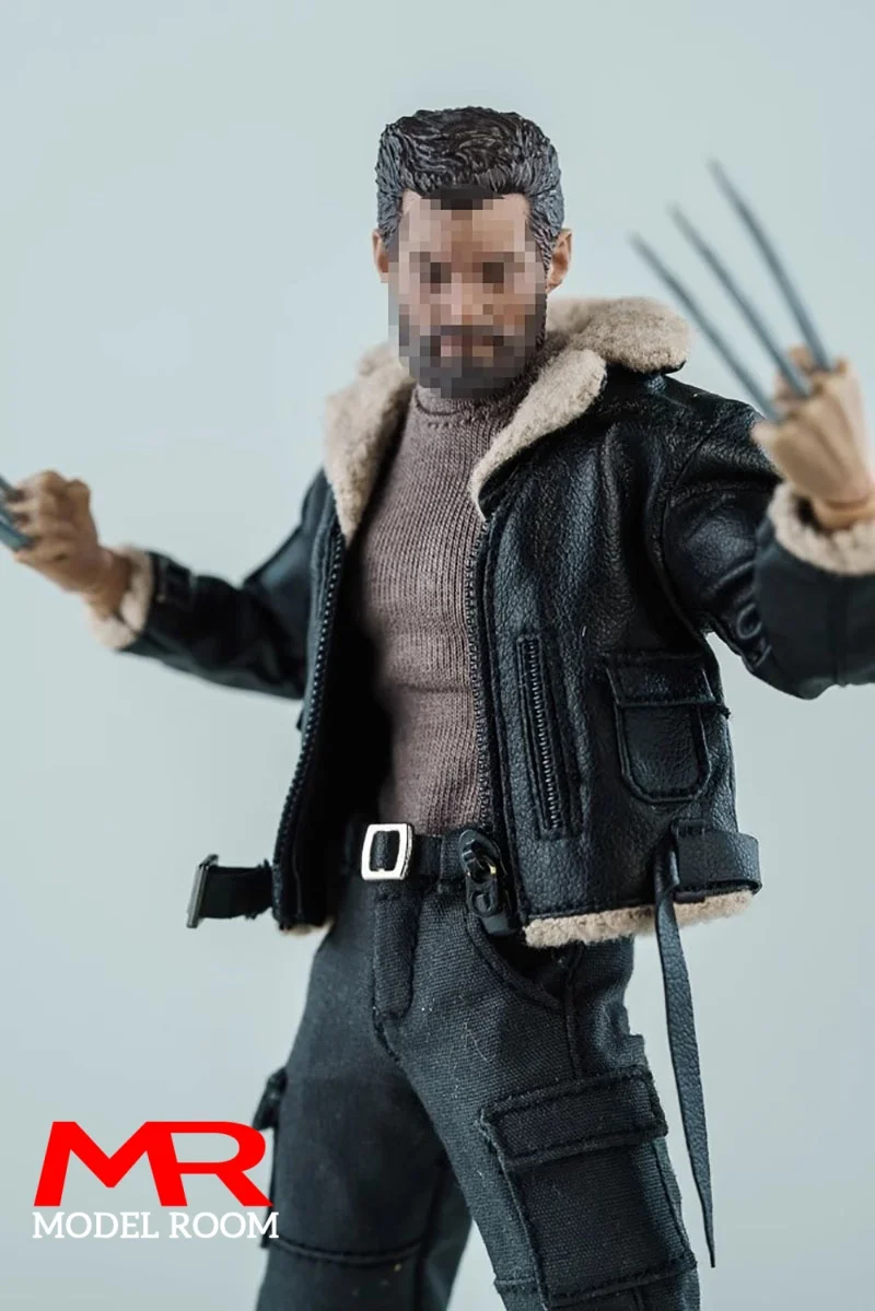 سترة دراجة نارية ذات ياقة من الفرو للرجال بمقياس 1/12 ملابس مناسبة مقاس 6 بوصة روماني Notaman Mezco NW ANT جندي دمية جسم شخصية الحركة