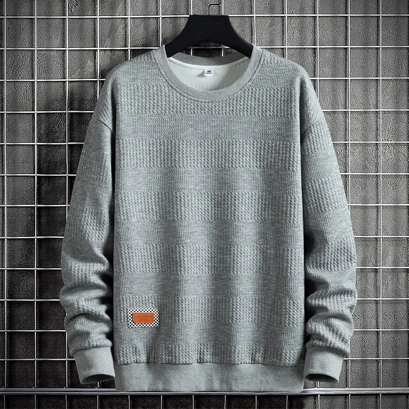 

Men Sweatshirt Autumn Casual Solid Pullover Man Hoodie Long Sleeve Shirt Round Neck Fashion Men's Clothing Top