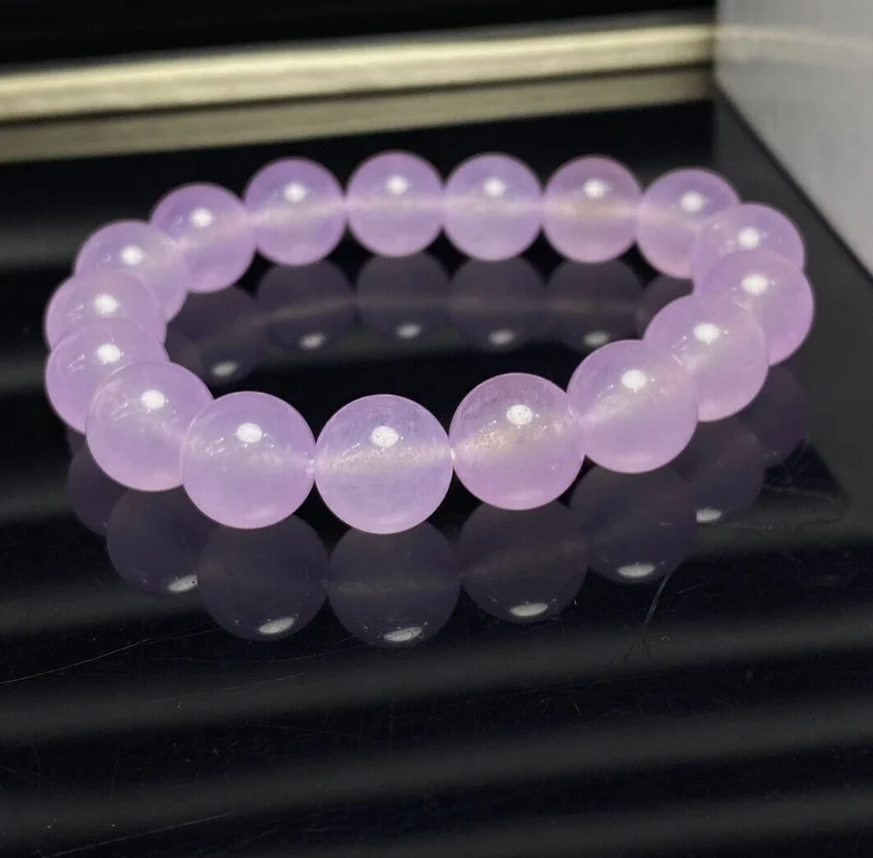 12mm Certified Nature Icy Lavender Burmese Beads Jade jadeite Bracelets Bangle