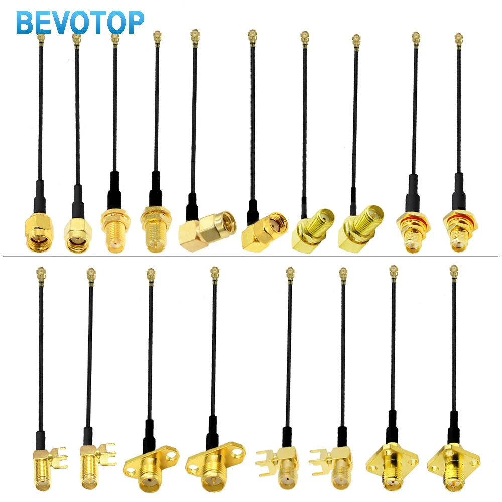 10PCS RP-SMA/ SMA Female to uFL/u.FL/IPX-1 Female Connector RF Coax Pigtail Antenna Extension Jumper RF1.37 SMA to IPX Cable