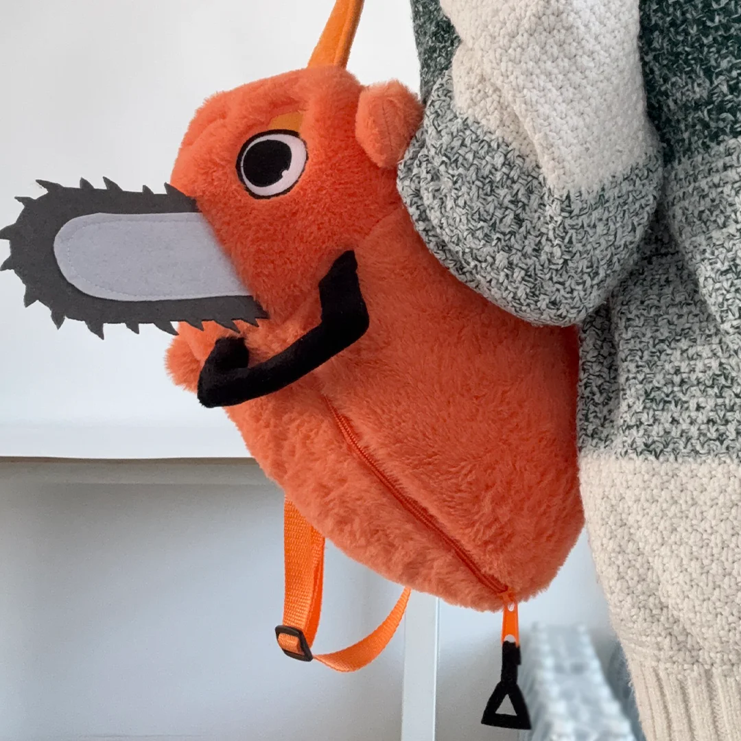 Orange Dog Pochita Plush Backpack Japan Anime Cartoon Orange Dog Shoulderbag Soft Shopping Bag Phone Denji Cosplay Fans Gifts