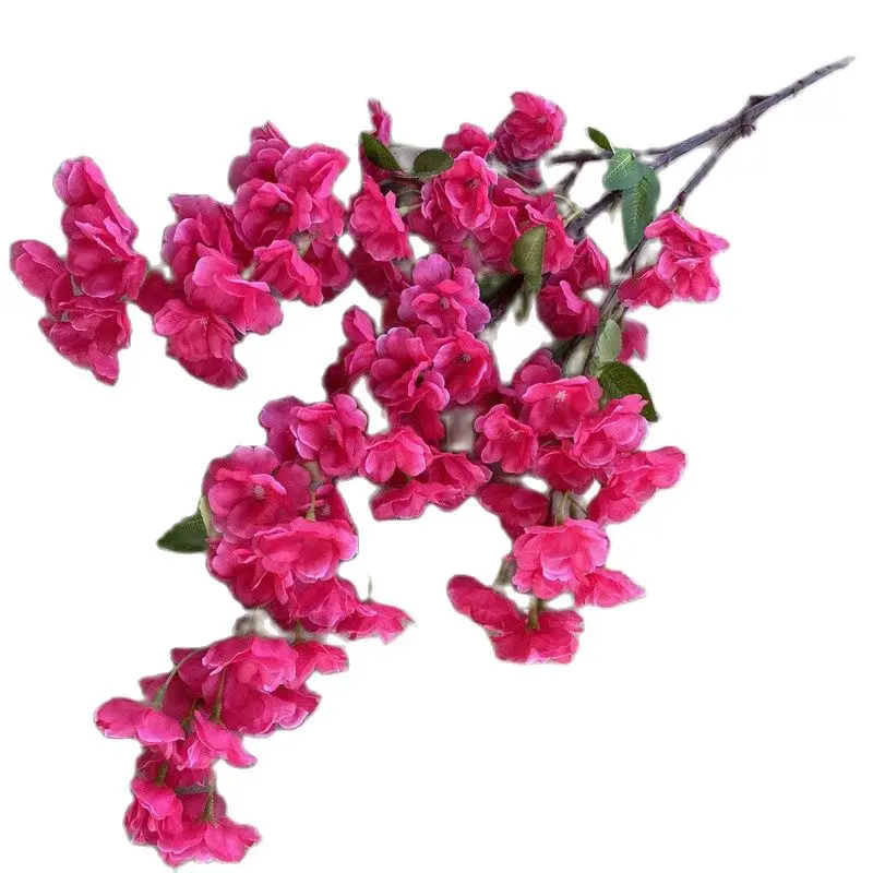 6pcs Silk Artificial Cherry Blossom Branch Faux Sakura Flower Plant Full Flower Heads for Wedding Archway Floral Decoration