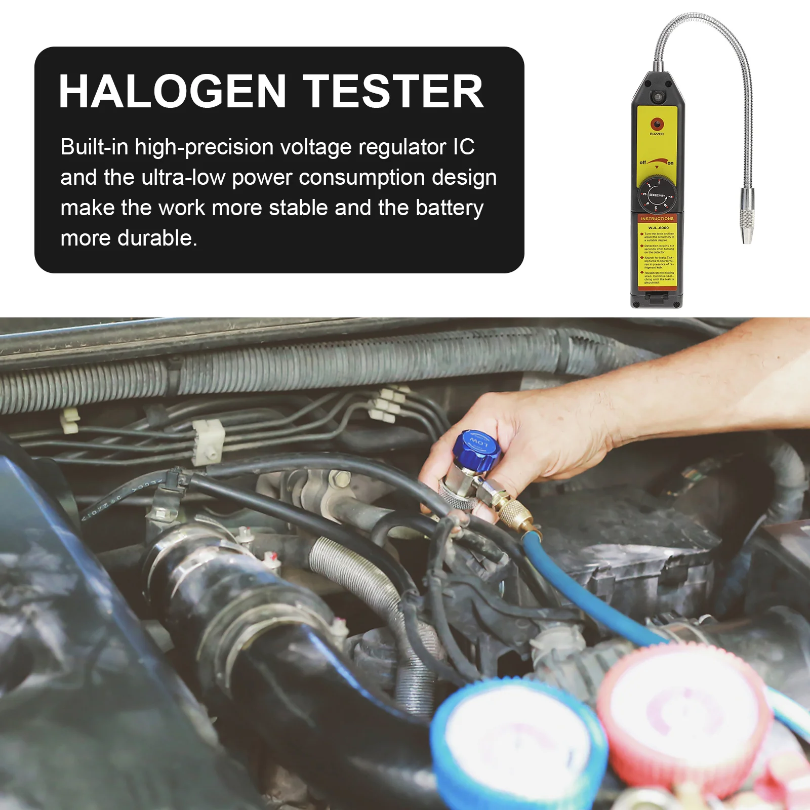 Probador de fugas de aire acondicionado halógeno, refrigerante, CA, Abs, Hvac para