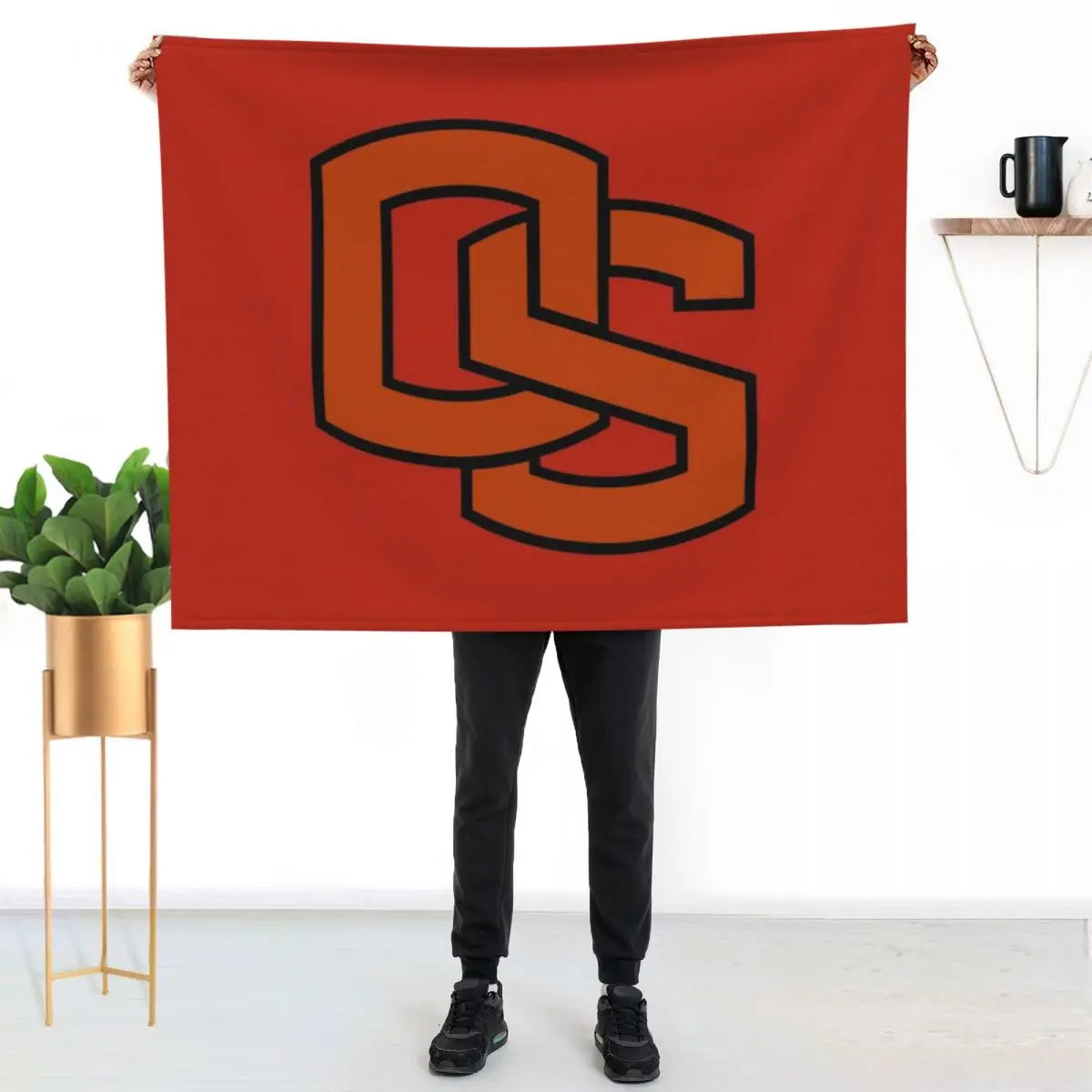 Oregon State text logo Throw Blanket Decorative Sofas Soft Big Hair decorative wednesday Flannel Blankets